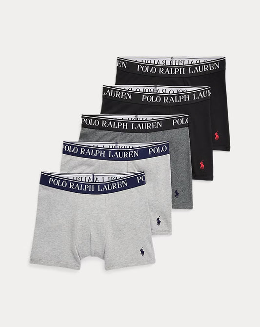 Stretch Cotton Jersey Boxer Brief 5-Pack 8-20 - - Heather