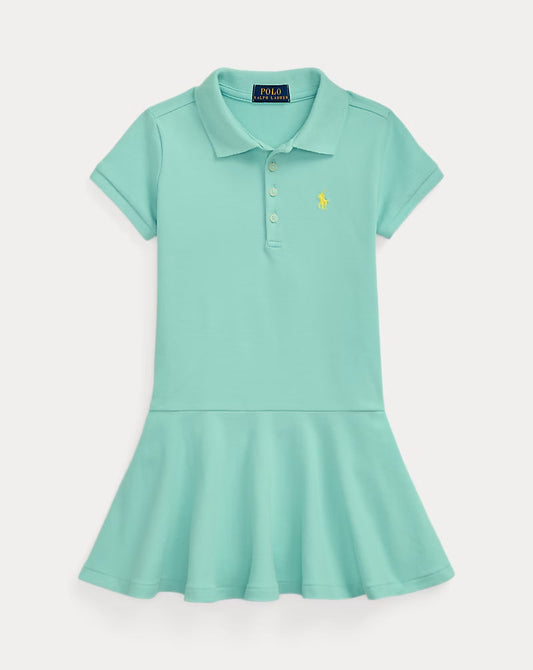 Stretch Mesh Polo Dress 2-6 - - mint green