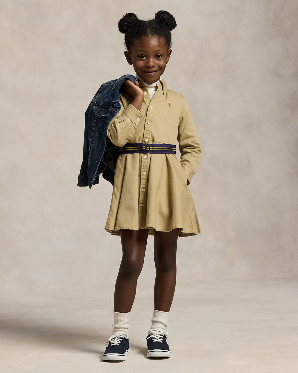 Belted Cotton Chino Shirtdress 2-6 - -
