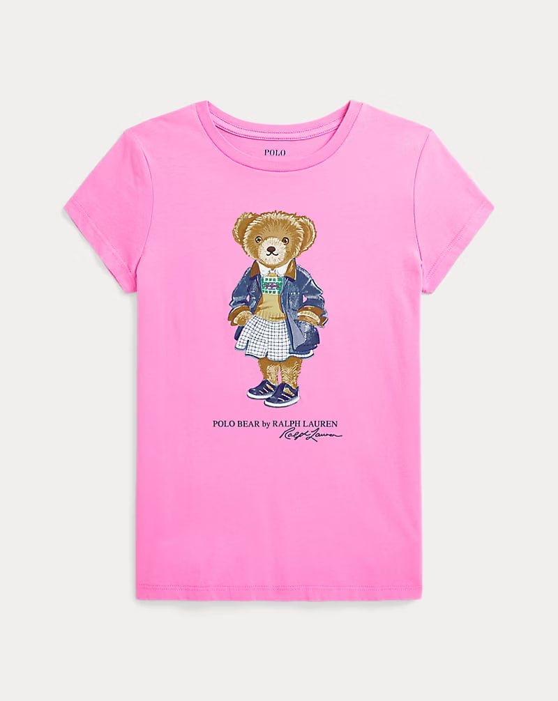 Polo Bear Cotton Jersey Tee 7-16 - - Laguna Pink