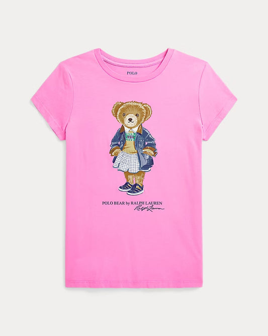 Polo Bear Cotton Jersey Tee 7-16 - - Laguna Pink