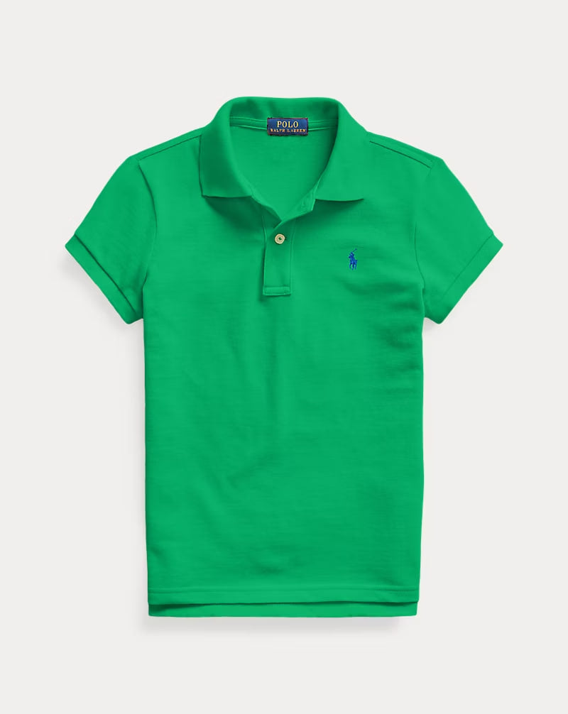 Cotton Mesh Polo Shirt 7-16 - - Green