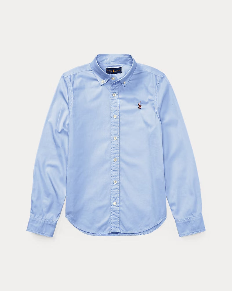 Cotton Oxford Shirt 7-16 - - Blue