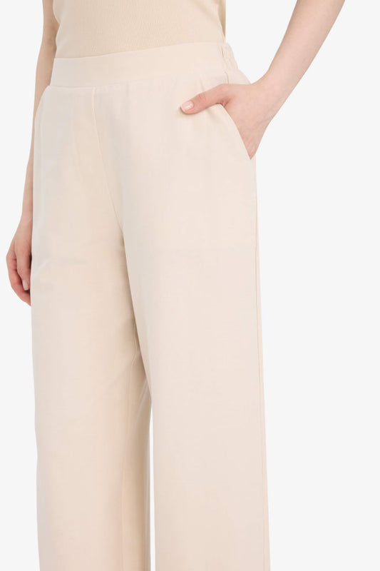 Linen Blend Wide Leg Trousers - -