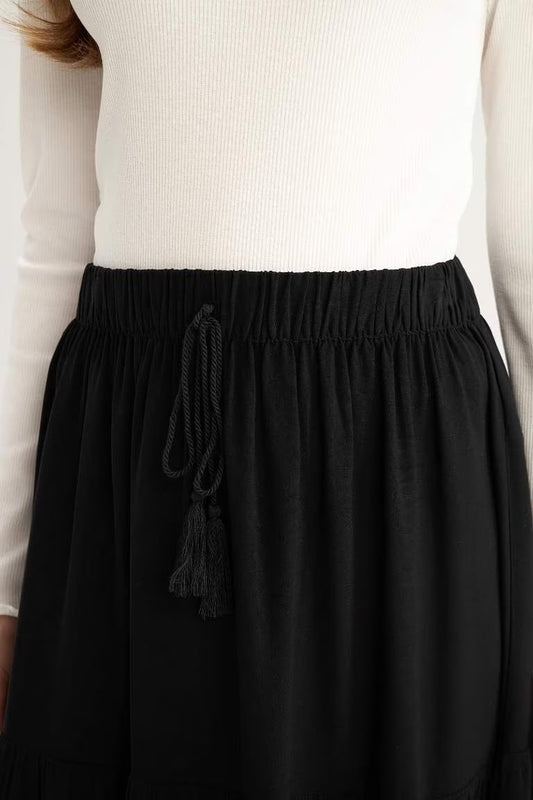 Viscose Maxi Skirt - -