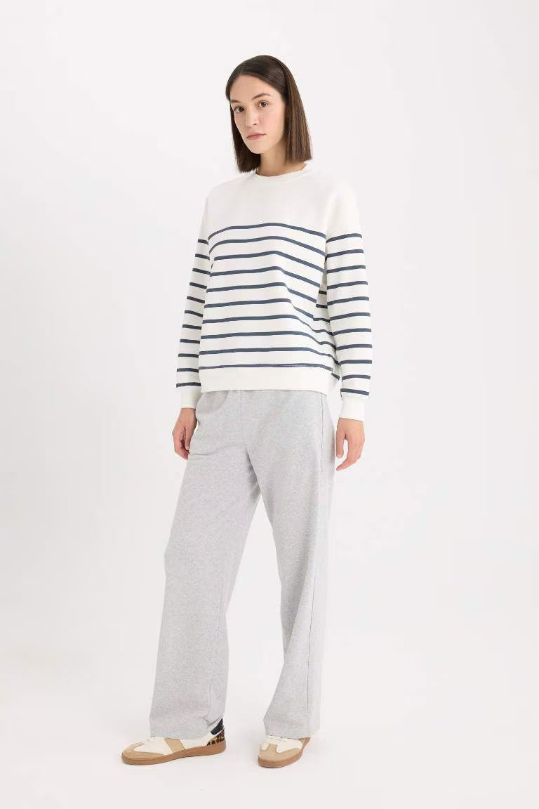 Straight Fit Pocketed Flexible Waist Sweatpants - - Heather