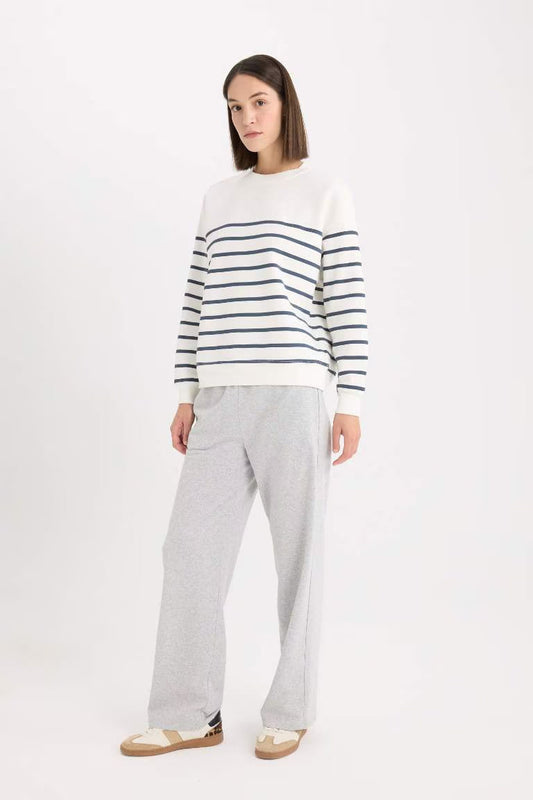 Straight Fit Pocketed Flexible Waist Sweatpants - - Heather
