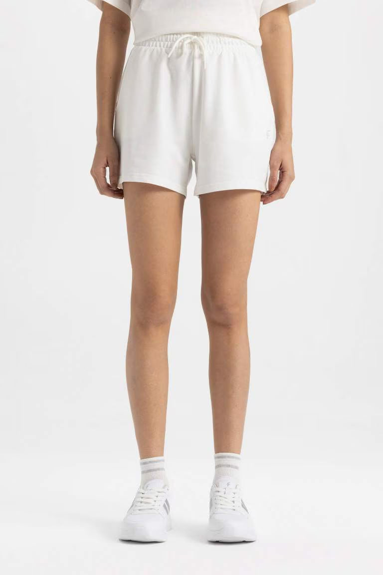 DeFactoFit Standard Fit Sports Basic Shorts - - Ecru