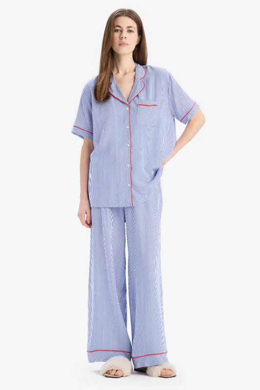 Fall in Love Regular Fit Short Sleeve 2 Piece Set - -