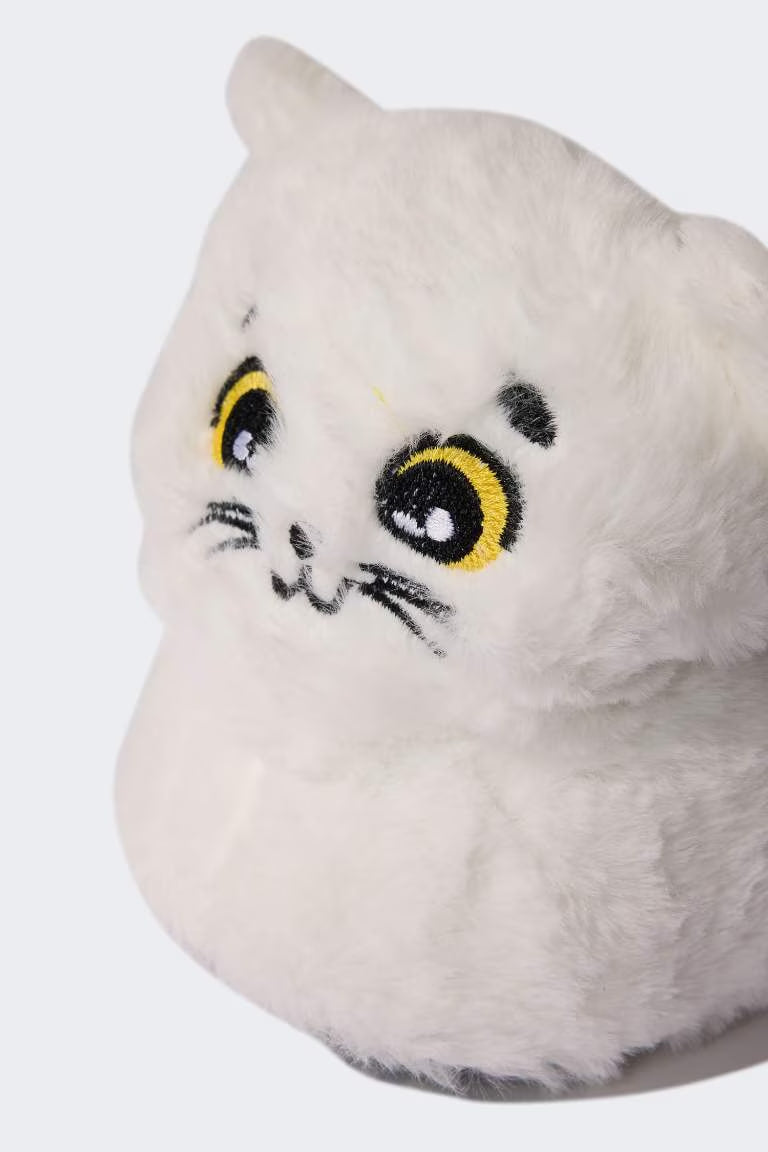 Woman Cat Themed Plush Home Boots - - Animal