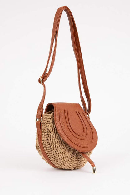 Woman Straw Crossbody Bag - -