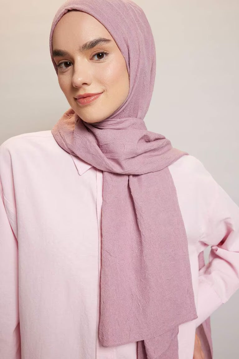 Woman Crepe Shawl - - Rose