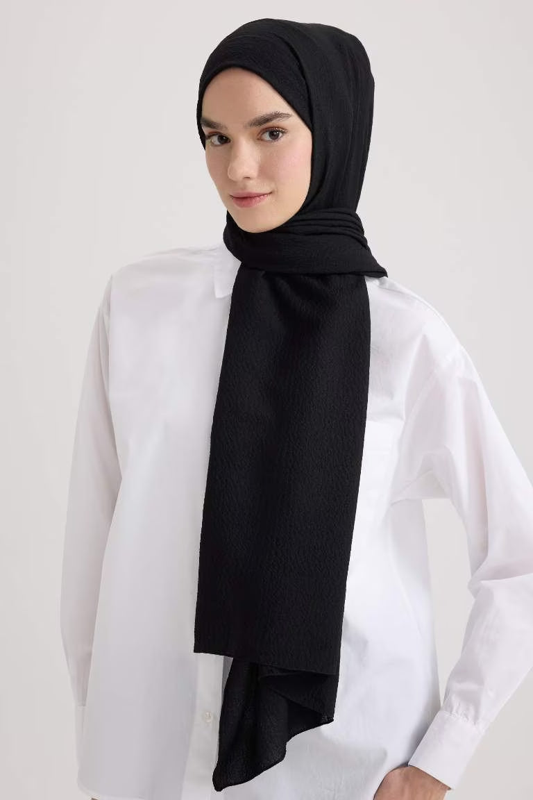 Woman Hijab Shawl - - Black