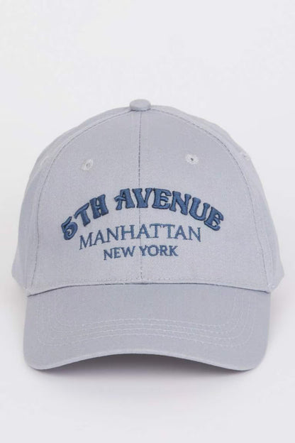 Woman Label Printed Woven Baseball Basketball Cap - - Cornflower Blue