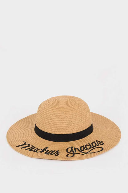 Woman Straw Hat - - Beige