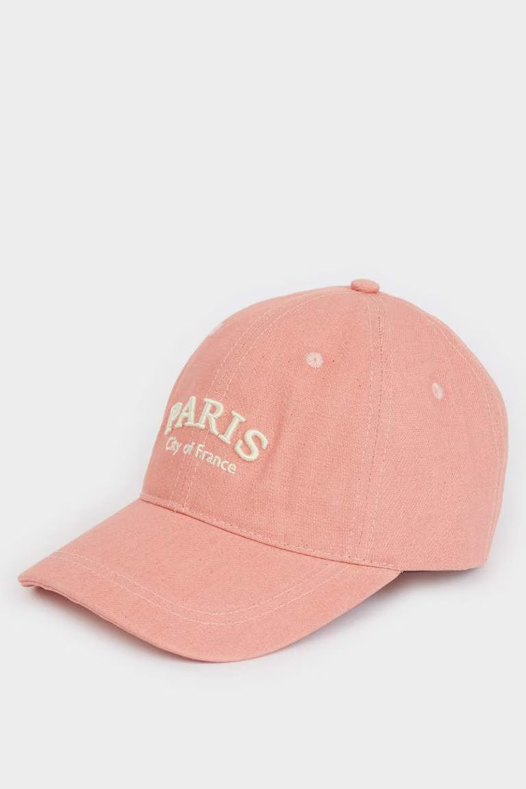 Woman Embroidery Denim Cap - - Pink