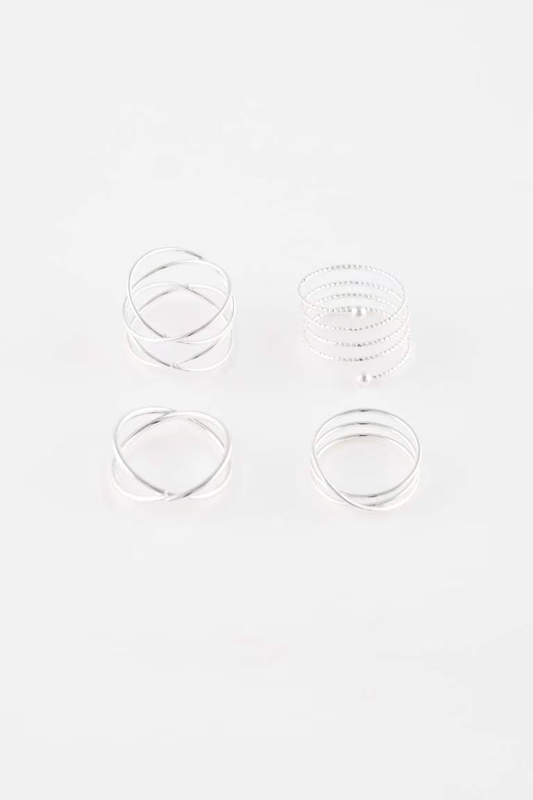 Woman 4 Piece Silver Ring - - Silver