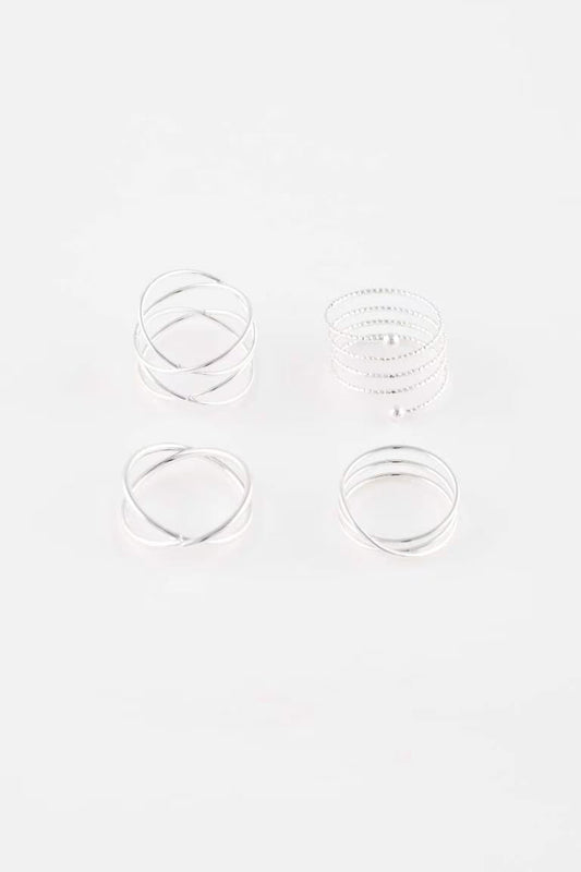 Woman 4 Piece Silver Ring - - Silver