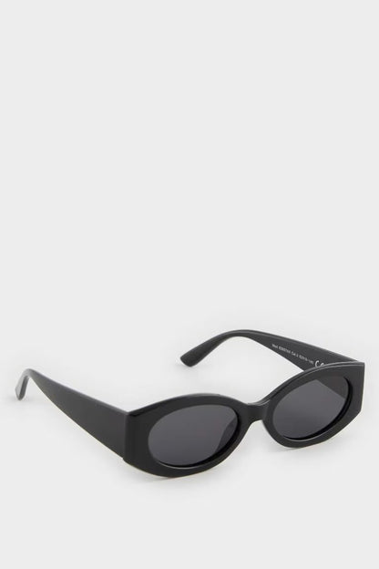 Woman Round Sunglasses - - Black