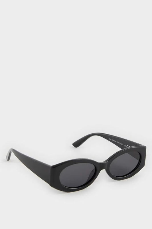 Woman Round Sunglasses - - Black
