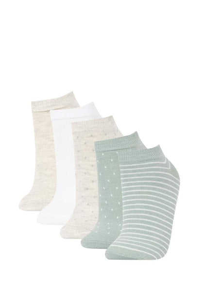 Women 5 Pack Cotton Booties Socks - - Multicolor