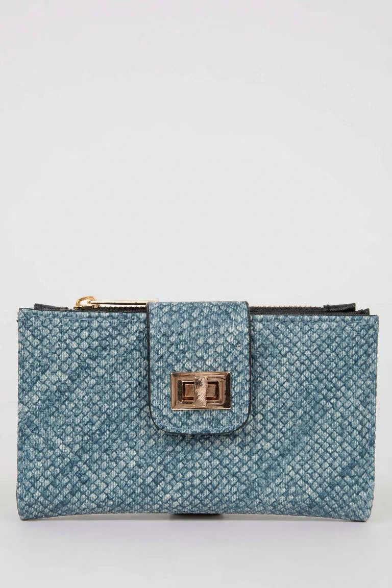 Woman Faux Leather Wallets - - Blue