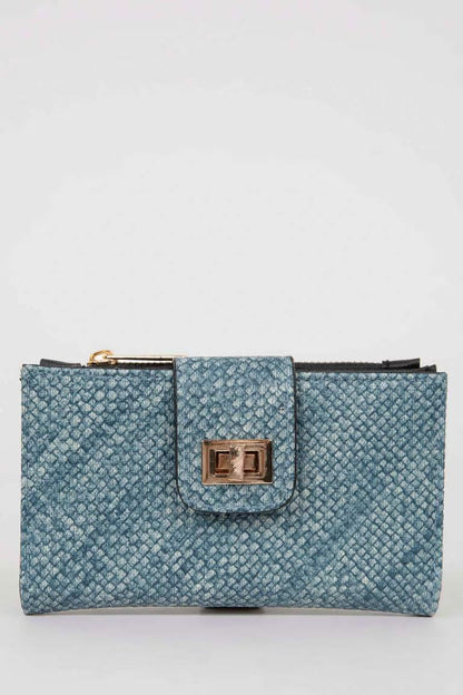 Woman Faux Leather Wallets - - Blue