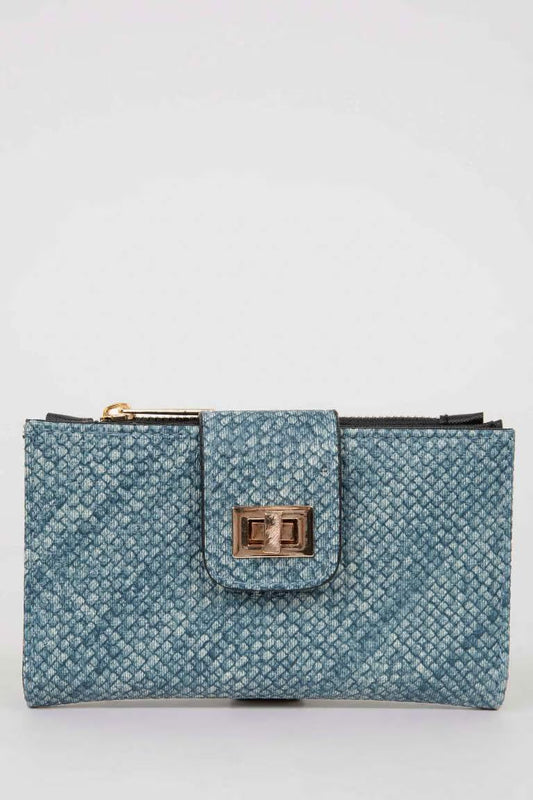 Woman Faux Leather Wallets - - Blue