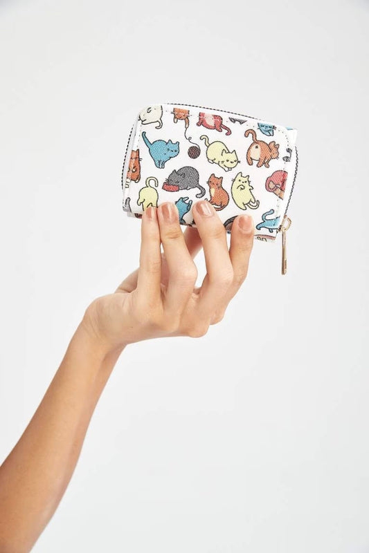 Women's Patterned Faux Leather Wallet - - Animal
