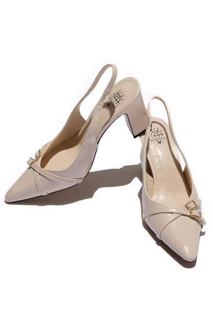 Woman Faux Leather Heeled Sandals - -