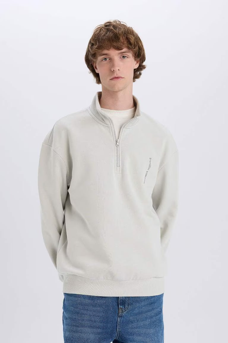 Boxy Fit Marvel Licensed Printed Long Sleeve Sweatshirt - - Heather