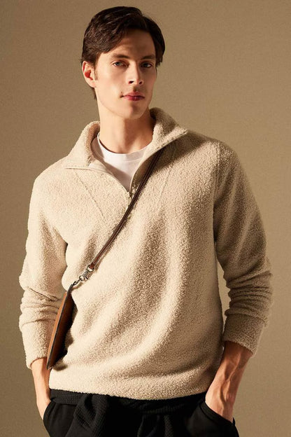 Regular Fit Long Sleeve Sweatshirt - - Beige