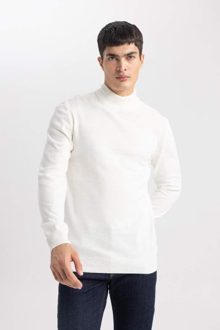 Slim Fit Pullover - - Ecru