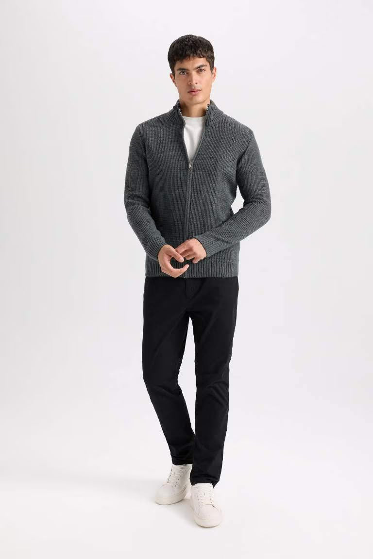Super Skinny Hem Gabardine Trousers - - Black