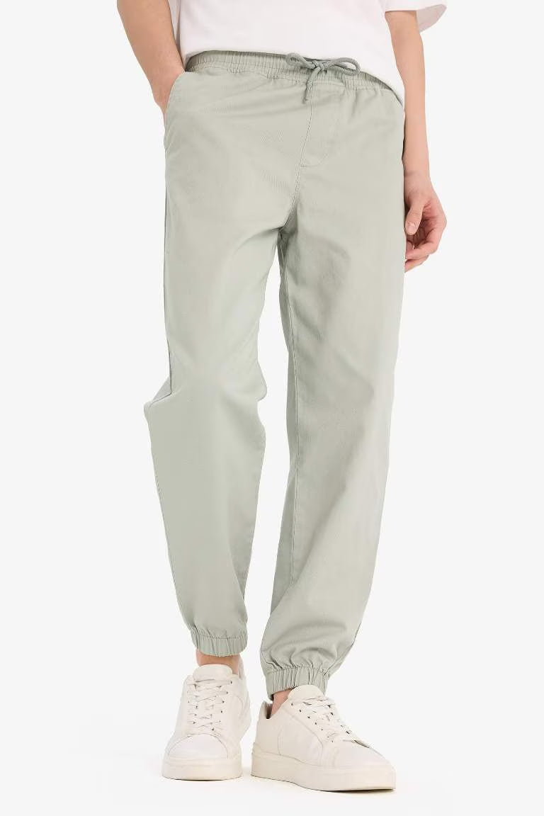 Jogger Slim Fit Gabardine Trousers - - light mint