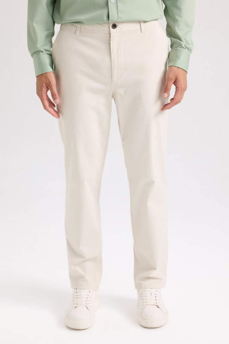 Regular Hem Trousers - - Beige