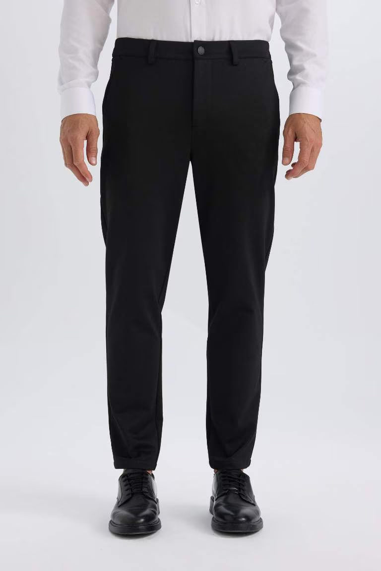 Basic Straight Leg Summer Fabric Joggers - - Black