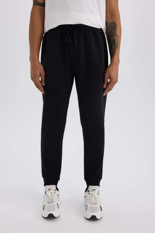 DeFactoFit Standard Fit Scuba Diver Fabric Jogger Sweatpants - - Black