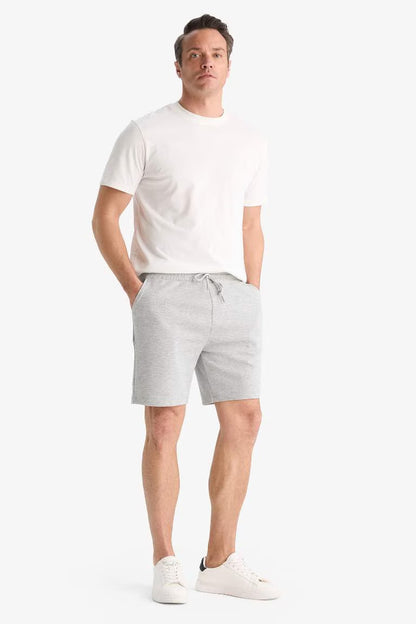 DeFactoFit Standard Fit Sports Waist Tied Shorts - - Heather