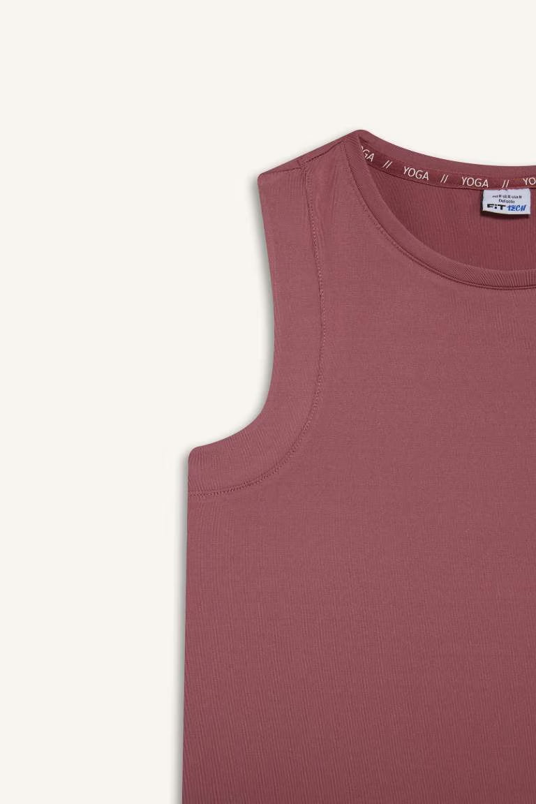 Regular Fit Crew Neck Sleeveless Tank Top - -