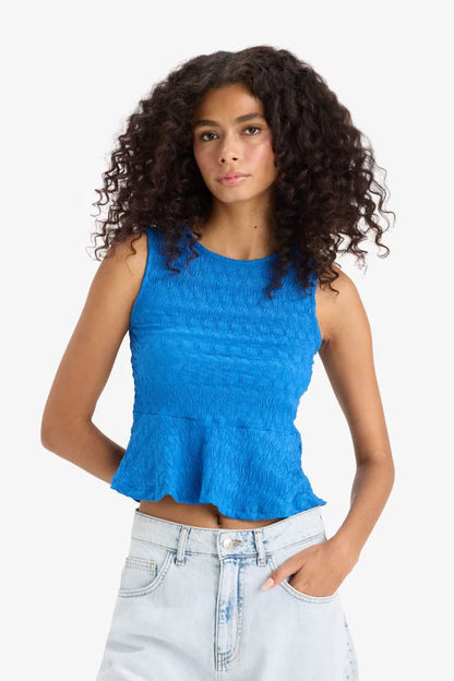 Slim Fit Crew Neck Tank Top - -