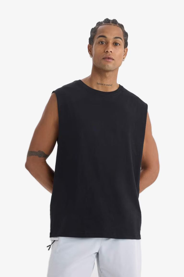 DeFactoFit Boxy Fit Sports Tank Top - - Black