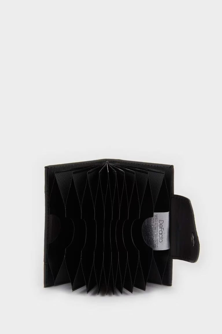 Man Faux Leather Business Card Wallet - -
