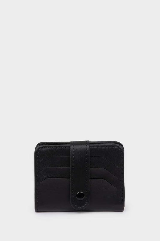Man Faux Leather Wallets - - Black