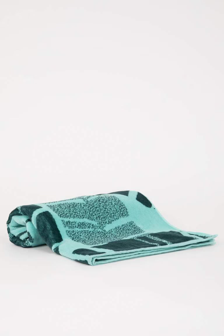 Man Patterned Cotton Beach Towel - -