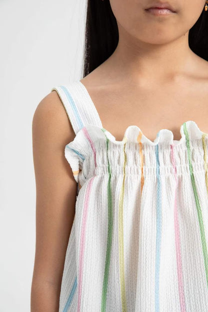Girl Relax Fit Striped Tank Top - -