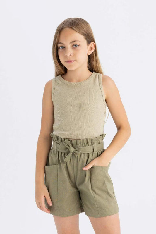 Girl Crop Top - - Light Khaki