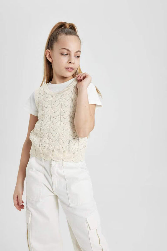 Girl Crew Neck Undershirt - -