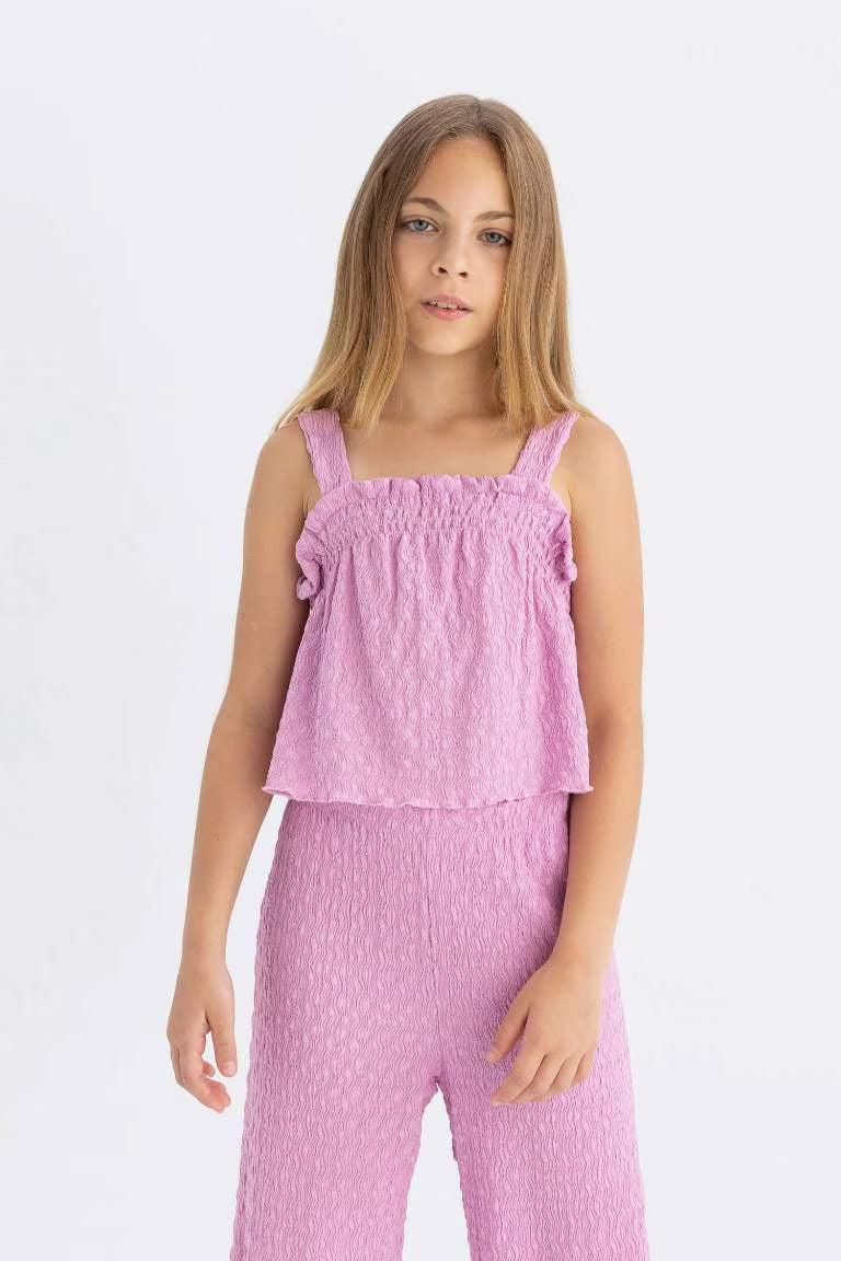 Girl Strap Blouse - - Pink