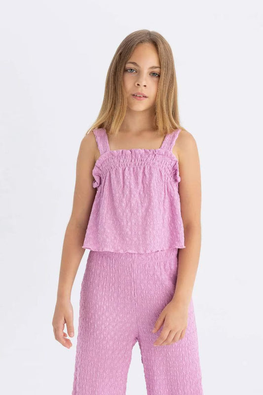 Girl Strap Blouse - - Pink